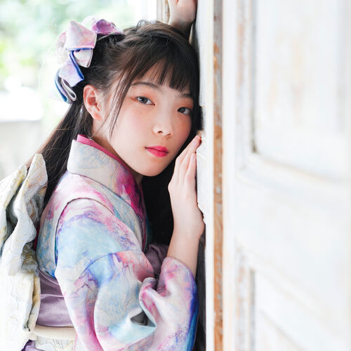 千葉市ドライフラワーたくさんのおしゃれ可愛いフォトスタジオで七五三撮影